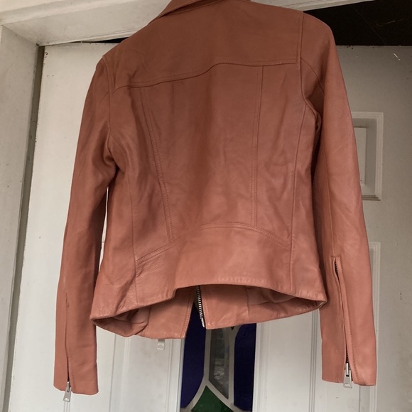 $-drop need to sale I’ve grown!! AllSaints leather Dalby jacket euc size 2 - Picture 3 of 7
